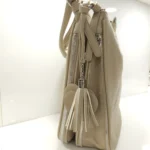 کیف زنانه شانه ای دوقلو وارداتی کرمی - Image 2