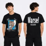 تیشرت بلند مردانه کبریتی مشکی طرح جری (Marsel) وارداتی
