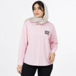 مانتو نخی زنانه طرح MIUMIU  یقه انگلیسی صورتی وارداتی