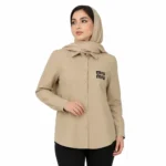 مانتو نخی زنانه طرح MIUMIU  یقه انگلیسی نسکافه ای وارداتی