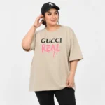 تیشرت سایز بزرگ زنانه وارداتی طرح GUCCI - Image 4