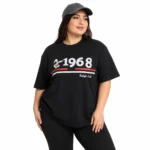 تیشرت سایز بزرگ زنانه وارداتی طرح 1968 - Image 2