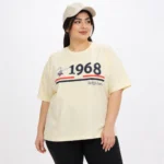 تیشرت سایز بزرگ زنانه وارداتی طرح 1968 - Image 3