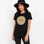 تیشرت زنانه نگین دوزی LUXE مشکی
