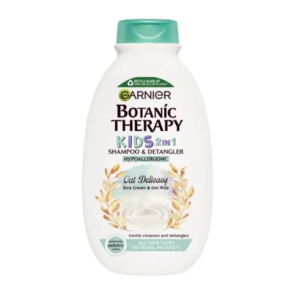Garnier-Botanic-Therapy-Dual-Action-Shampoo-and-Conditioner-for-Children شامپو و نرمکننده ۲ در ۱ گارنیه Botanic Therapy برای کودکان حاوی عصاره شیر برنج و شیر جو دوسر | Garnier Botanic Therapy Kids 2in1 Shampoo - Image 1