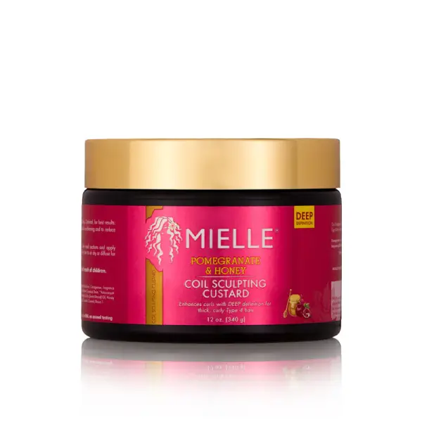 Mielle-Pomegranate-and-Honey-Bar-Hair-Mask-for-Curly-Hair کاستارد حالتدهنده و فرمدهنده موهای فر میال، حاوی عصاره انار و عسل | Mielle Pomegranate & Honey Coil Sculpting Custard - Image 1